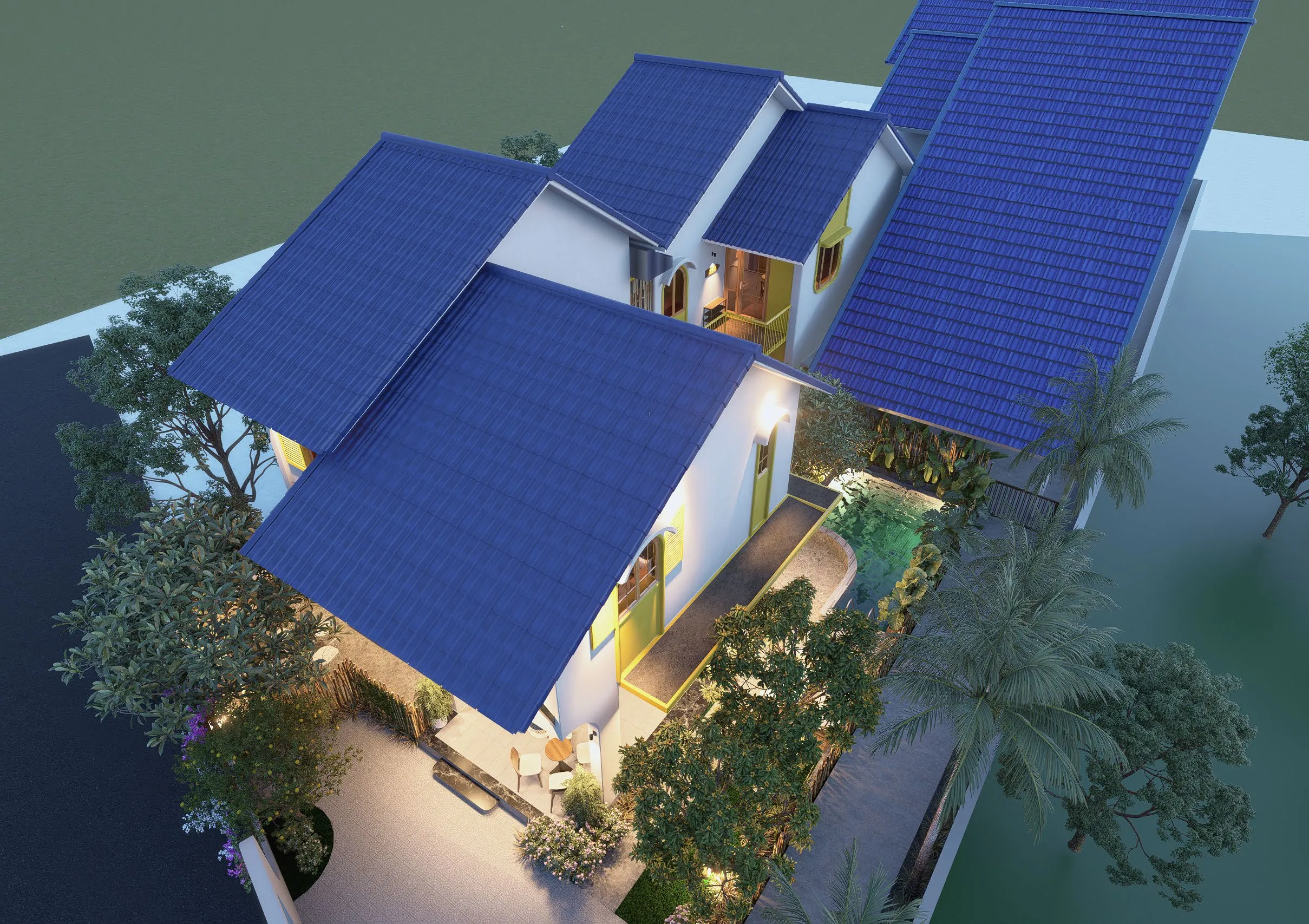 The five roofs from above